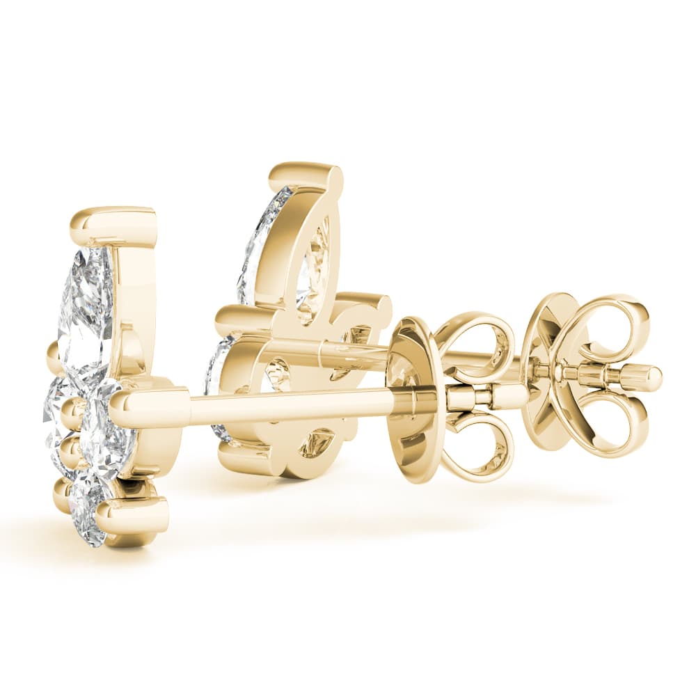 PS MQ & Round FASHION EARRINGS (0.52 ct. tw.), On hand view in yellow gold