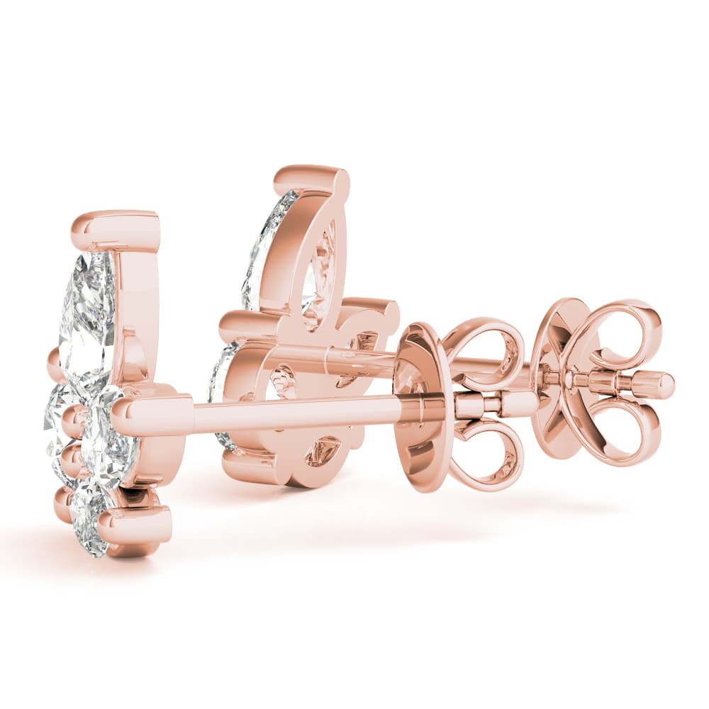 PS MQ & Round FASHION EARRINGS (0.52 ct. tw.), On hand view in rose gold