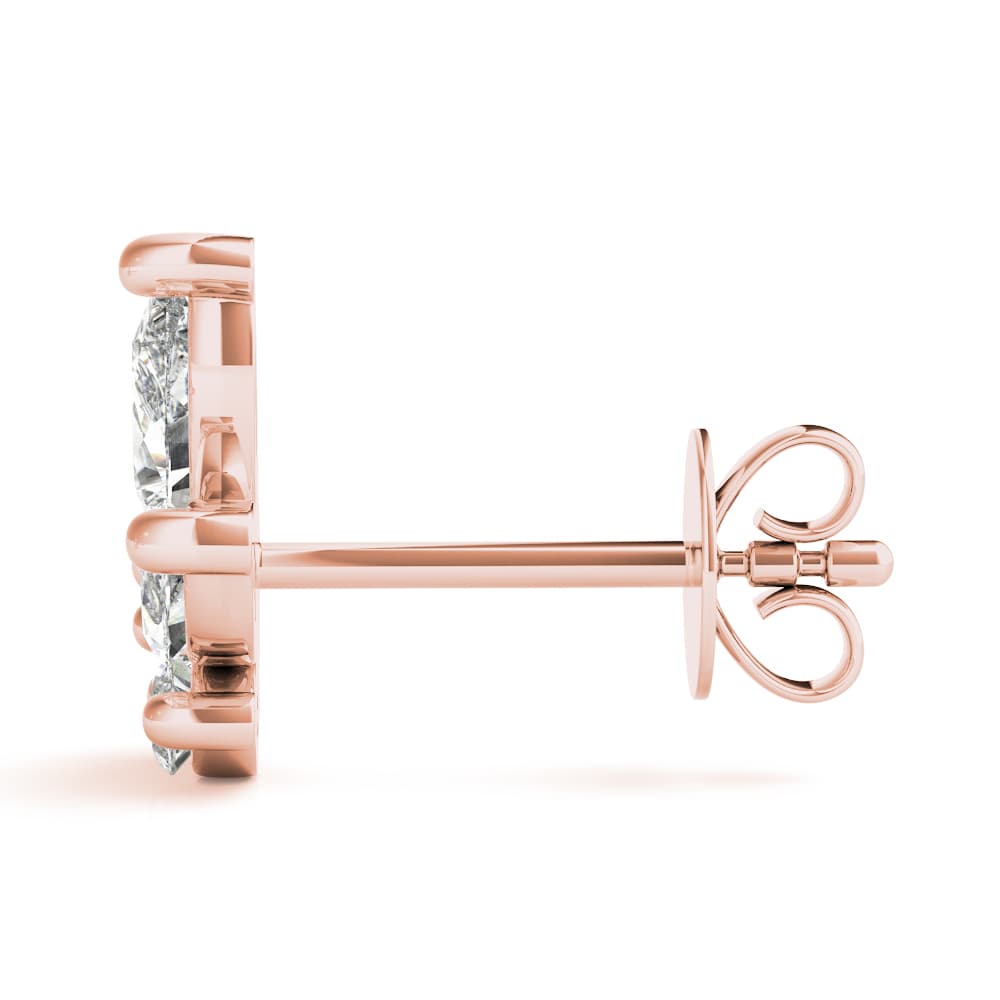 PS MQ & Round FASHION EARRINGS (0.52 ct. tw.), Side view in rose gold