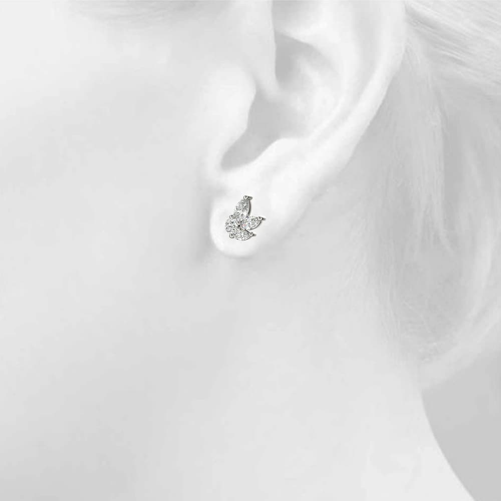 PS MQ & Round FASHION EARRINGS (0.52 ct. tw.), Top view in white gold or platinum