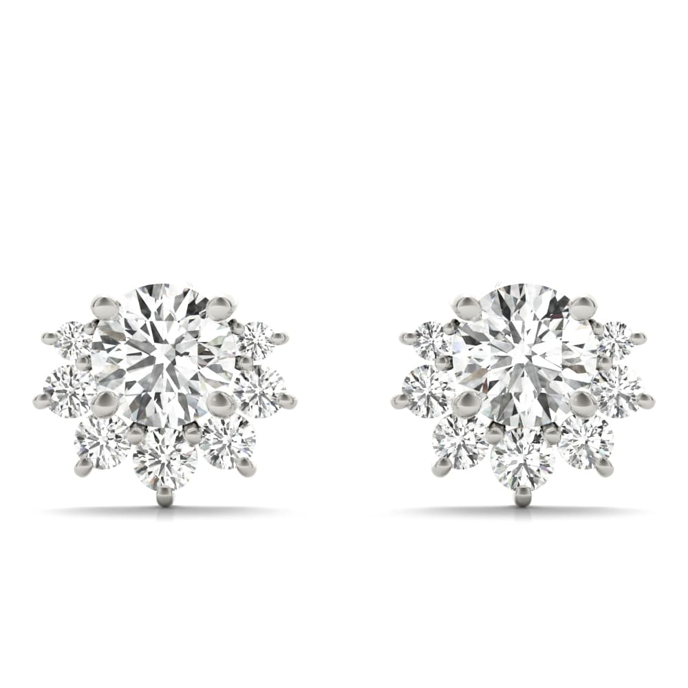 Floral Shape Cluster Earrings — View 1