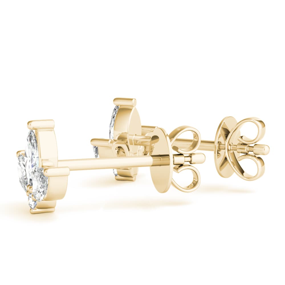 Marquise Floral Earrings (0.44 ct. tw.), Angle view in yellow gold