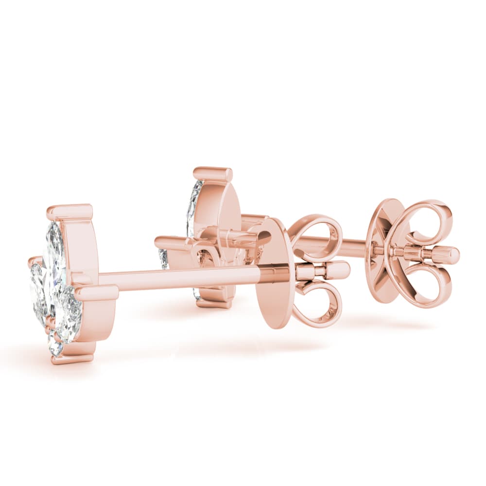 Marquise Floral Earrings (0.44 ct. tw.), Angle view in rose gold