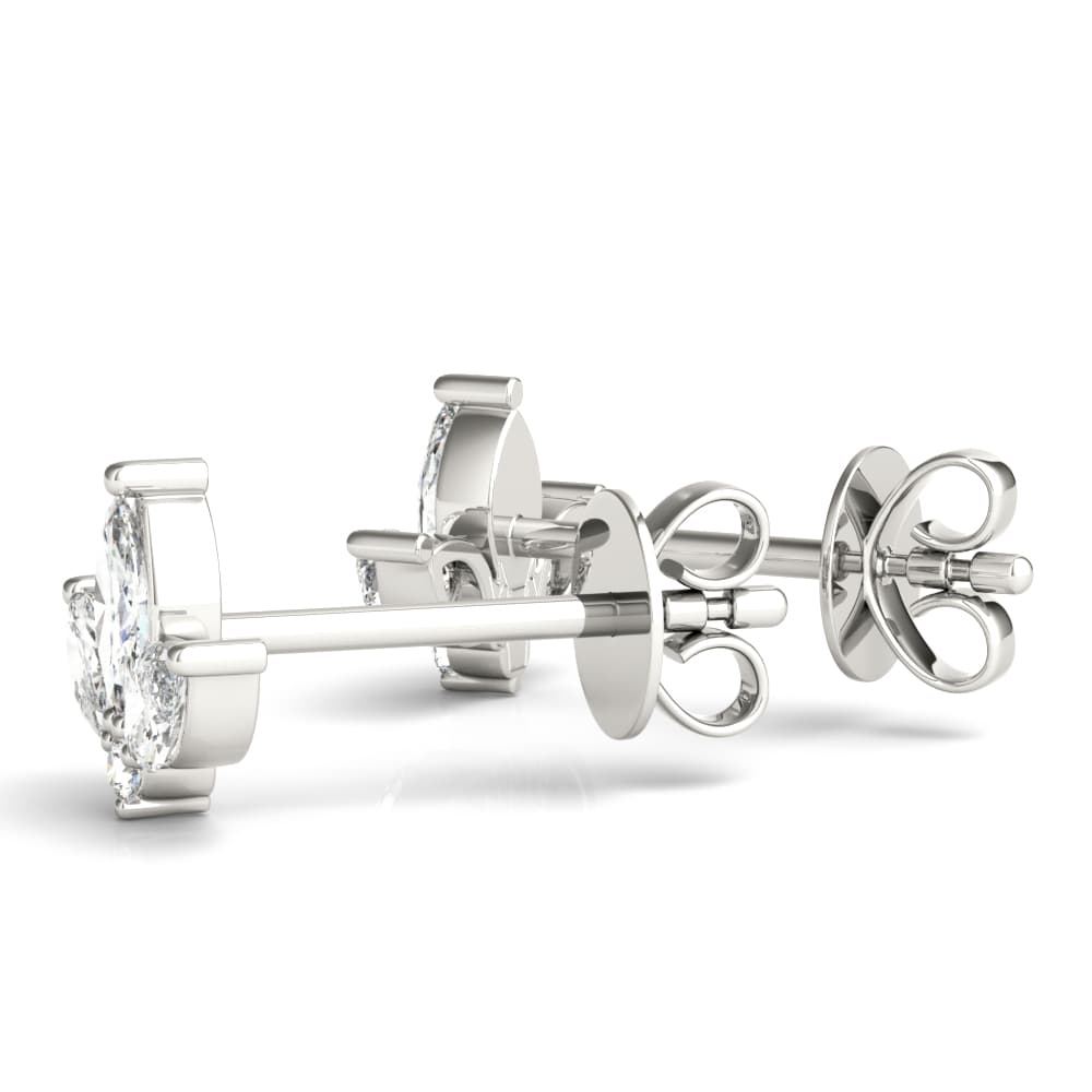Marquise Floral Earrings (0.44 ct. tw.), Angle view in white gold or platinum