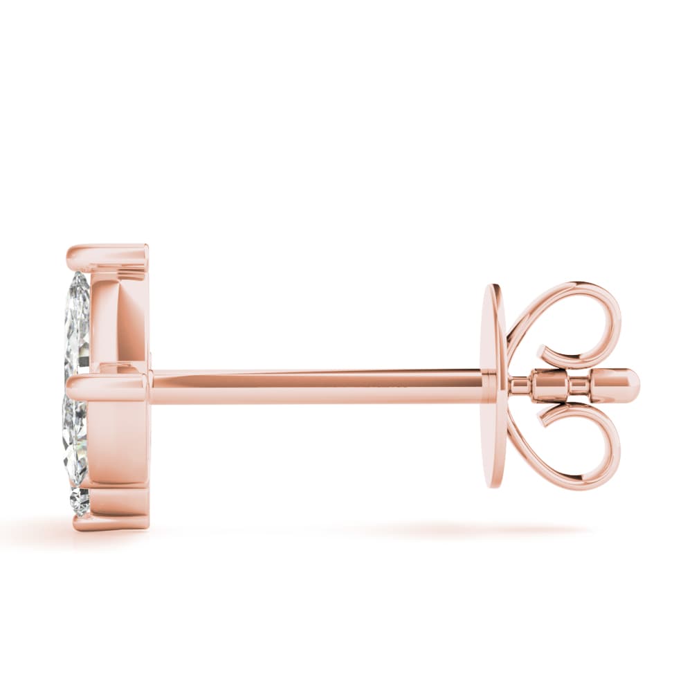 Marquise Floral Earrings (0.44 ct. tw.), Side view in rose gold