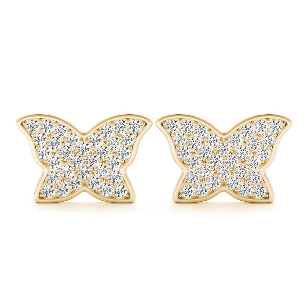 Butterfly Earrings (1/3 ct. tw.), Front view in yellow gold