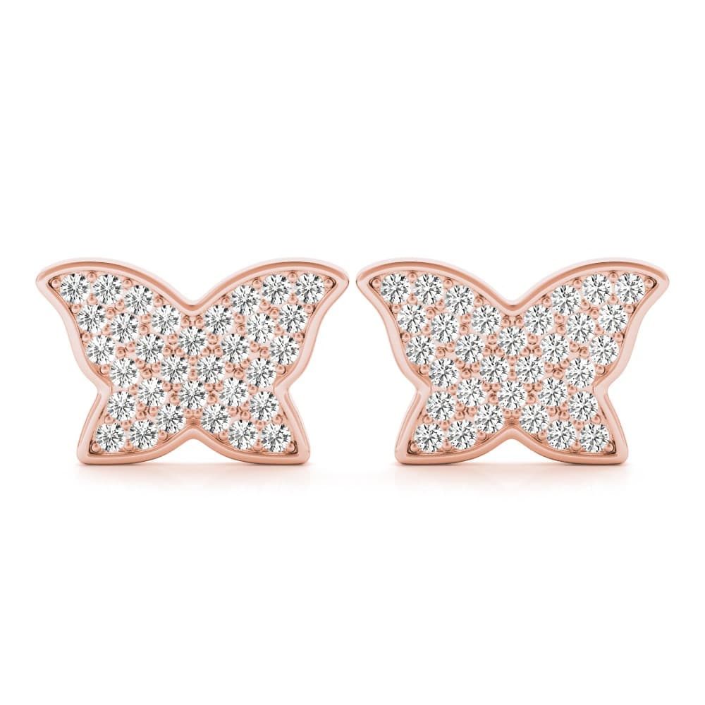 Butterfly Earrings (1/3 ct. tw.), Front view in rose gold