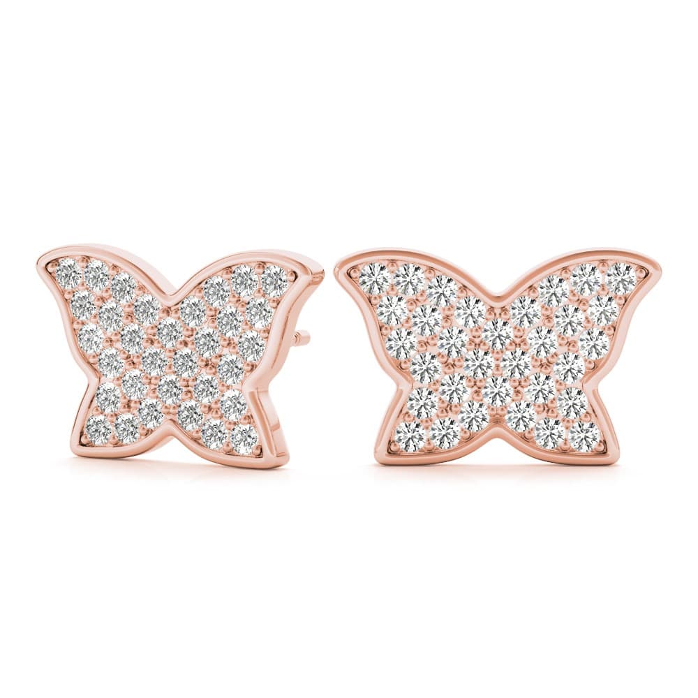 Butterfly Earrings (1/3 ct. tw.), Angle view in rose gold