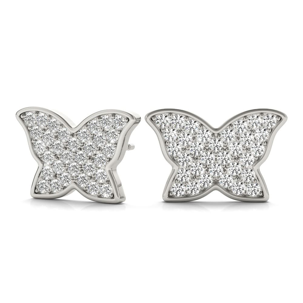 Butterfly Earrings (1/3 ct. tw.), Angle view in white gold or platinum