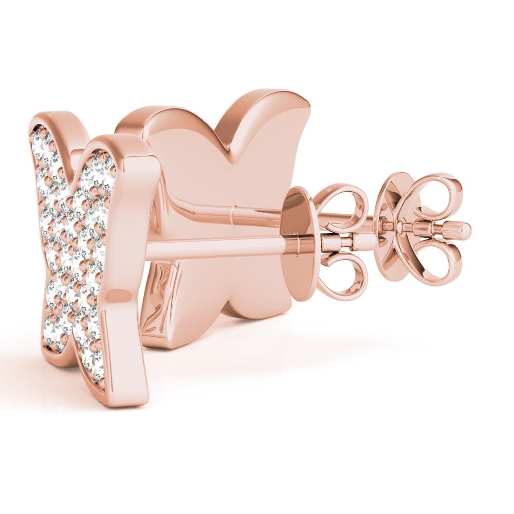 Butterfly Earrings (1/3 ct. tw.), On hand view in rose gold