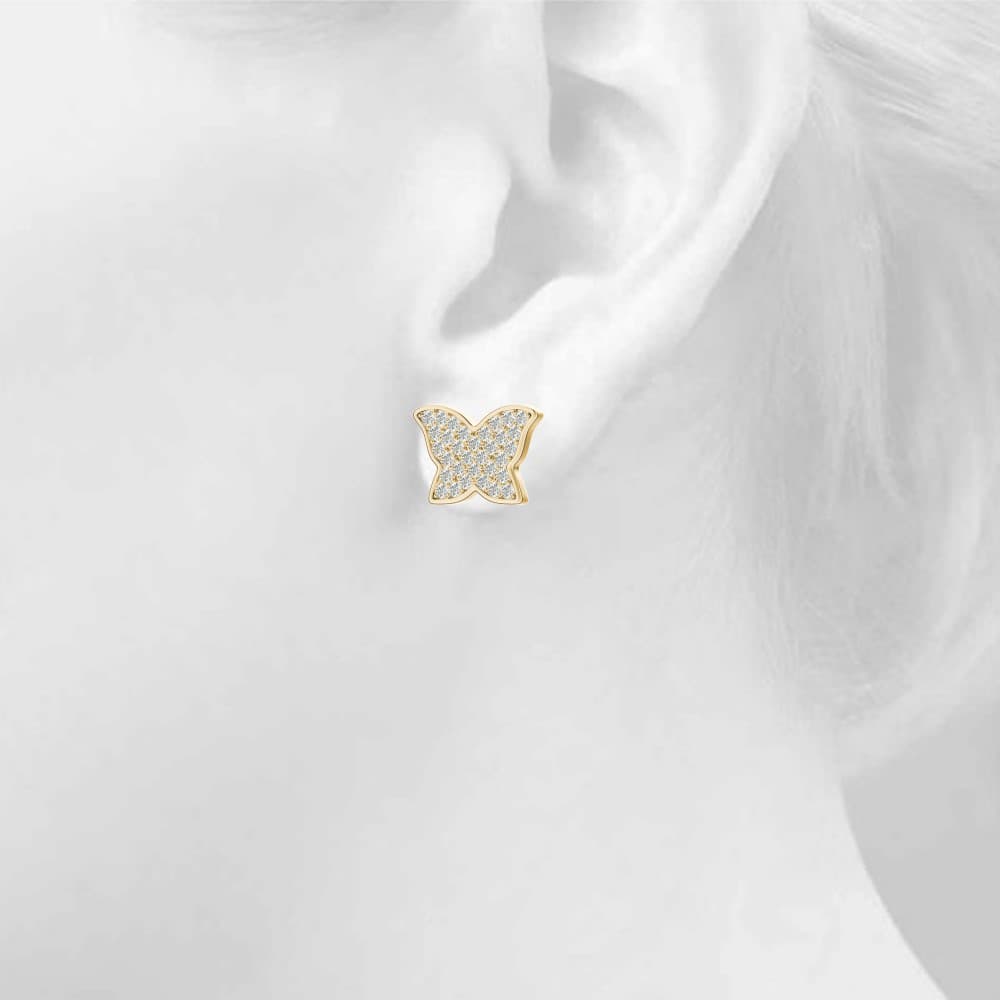 Butterfly Earrings (1/3 ct. tw.), Top view in yellow gold
