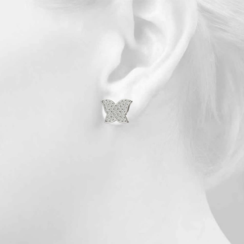 Butterfly Earrings (1/3 ct. tw.), Top view in white gold or platinum