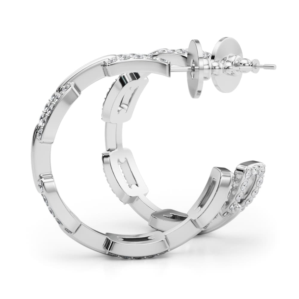 Chain Link Fashion Earrings (1.04 ct. tw.), Angle view in white gold or platinum