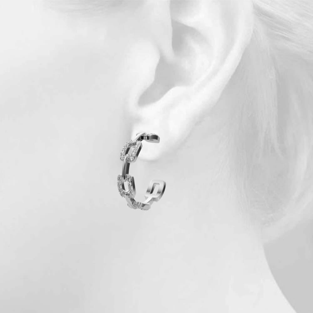 Chain Link Fashion Earrings (1.04 ct. tw.), Top view in white gold or platinum