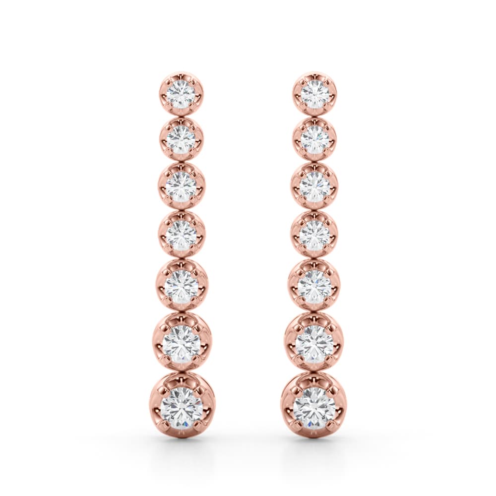 Fashion Drop Earrings (1 3/8 ct. tw.), Front view in rose gold
