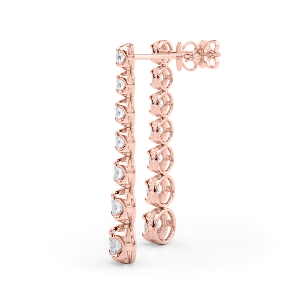 Fashion Drop Earrings (1 3/8 ct. tw.), Angle view in rose gold