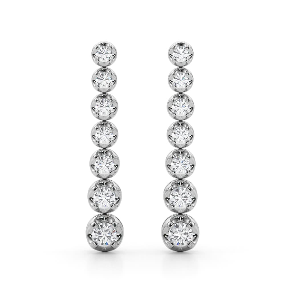 Fashion Drop Earrings (1 3/8 ct. tw.), Front view in white gold or platinum