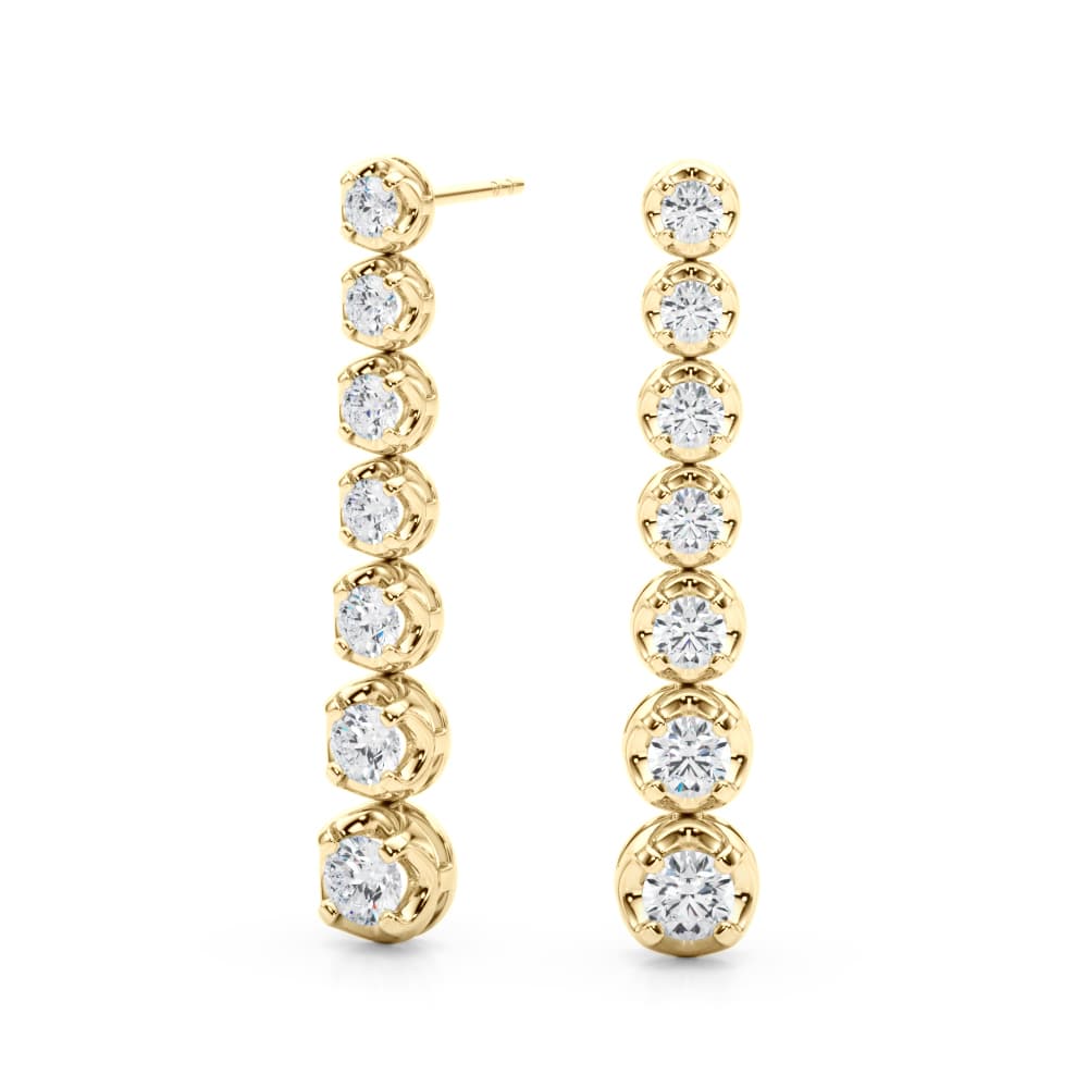 Fashion Drop Earrings (1 3/8 ct. tw.), On hand view in yellow gold