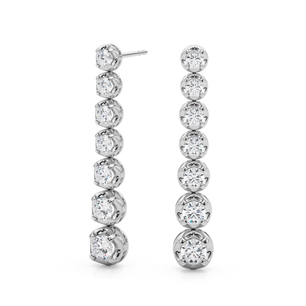 Fashion Drop Earrings (1 3/8 ct. tw.), On hand view in white gold or platinum