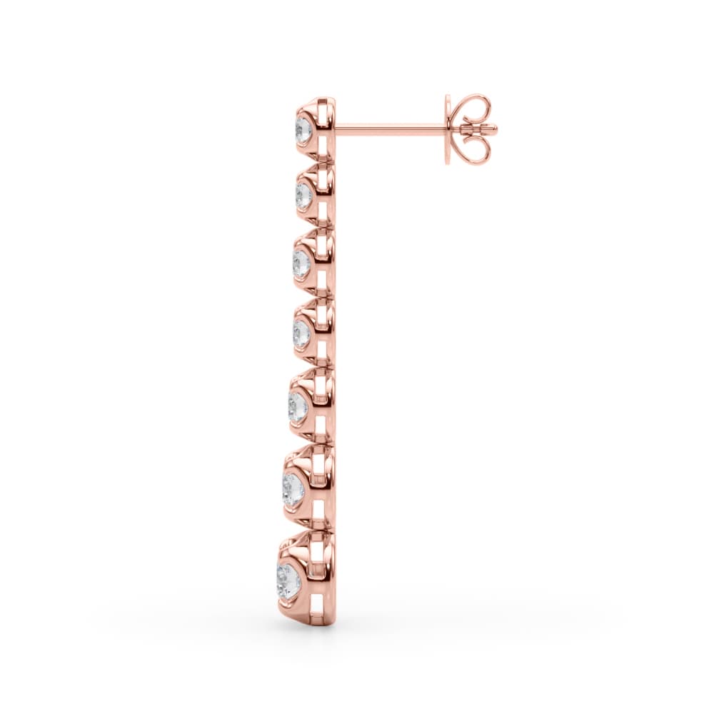 Fashion Drop Earrings (1 3/8 ct. tw.), Side view in rose gold