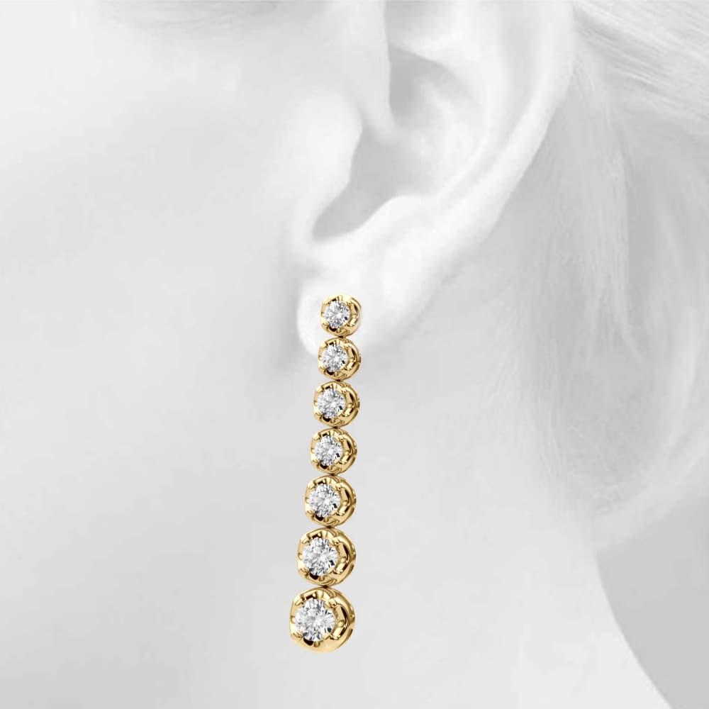 Fashion Drop Earrings (1 3/8 ct. tw.), Top view in yellow gold