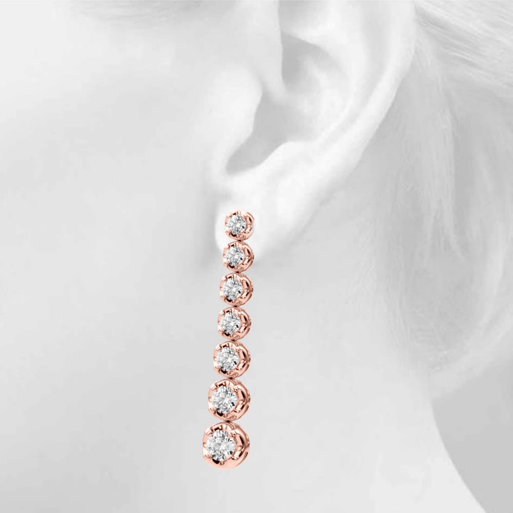 Fashion Drop Earrings (1 3/8 ct. tw.), Top view in rose gold