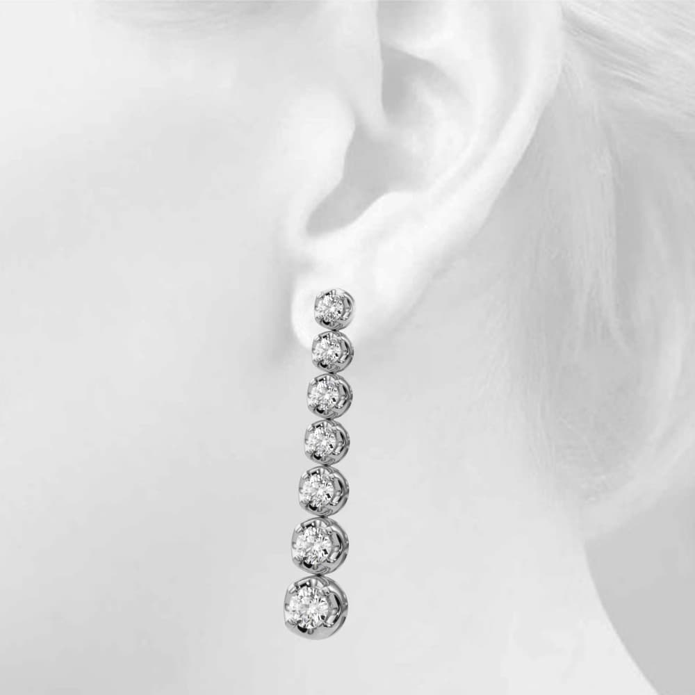 Fashion Drop Earrings (1 3/8 ct. tw.), Top view in white gold or platinum