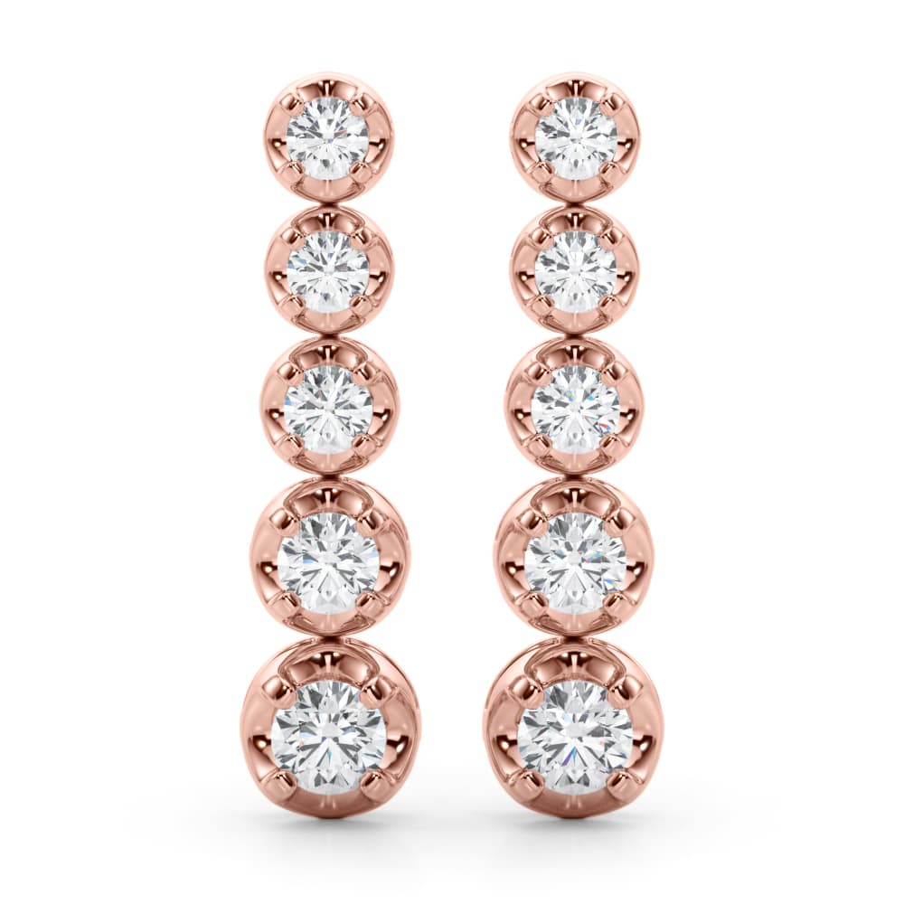 Fashion Drop Earrings (0.84 ct. tw.), Front view in rose gold