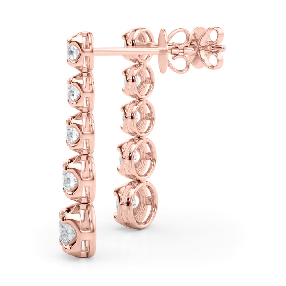Fashion Drop Earrings (0.84 ct. tw.), On hand view in rose gold