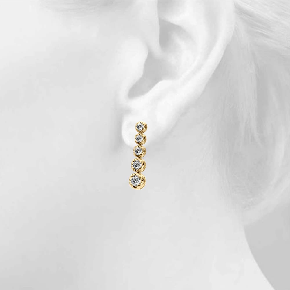 Fashion Drop Earrings (0.84 ct. tw.), Top view in yellow gold