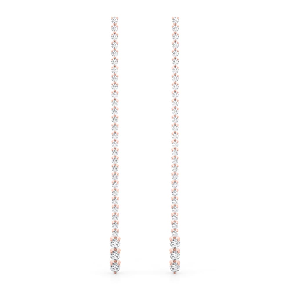 Graduating Drop Earrings (2.22 ct. tw.), Front view in rose gold
