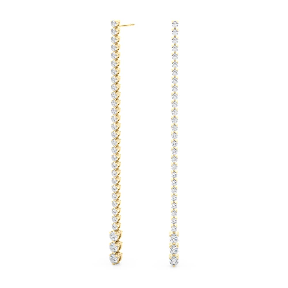 Graduating Drop Earrings (2.22 ct. tw.), Angle view in yellow gold