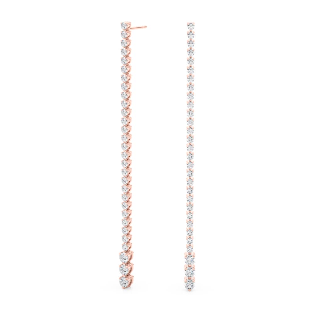 Graduating Drop Earrings (2.22 ct. tw.), Angle view in rose gold