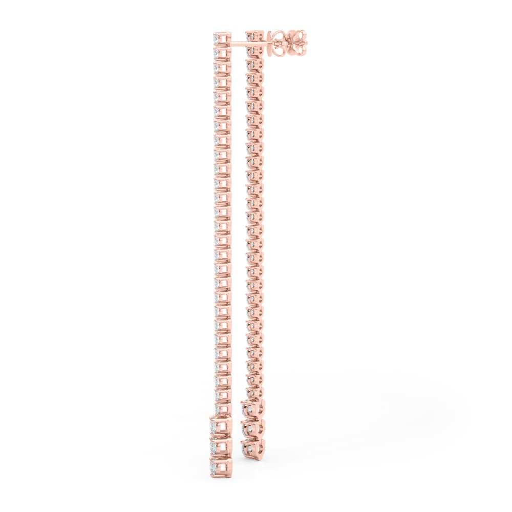 Graduating Drop Earrings (2.22 ct. tw.), On hand view in rose gold