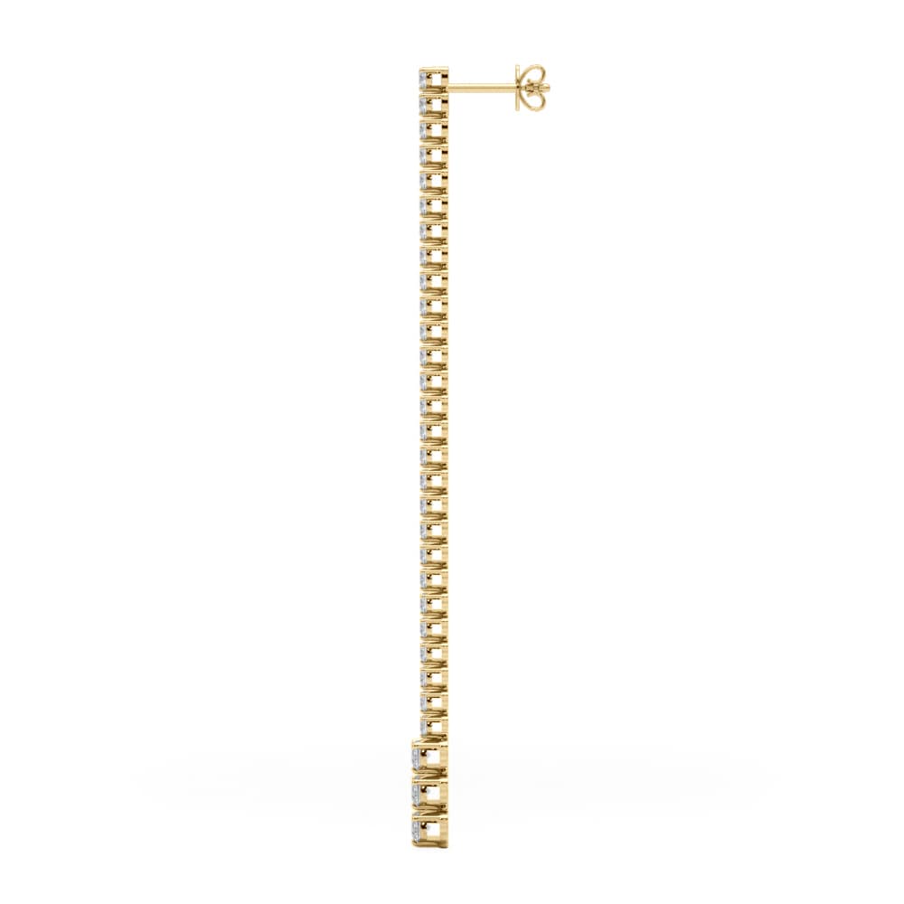 Graduating Drop Earrings (2.22 ct. tw.), Side view in yellow gold