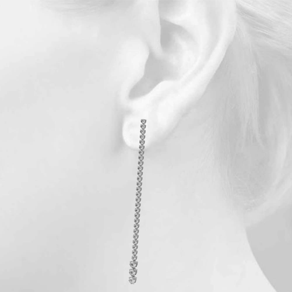 Graduating Drop Earrings (2.22 ct. tw.), Top view in white gold or platinum