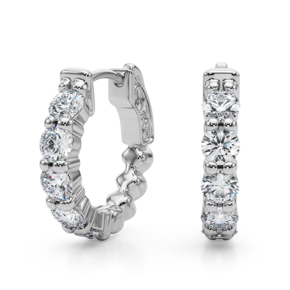 Shared Prong Hoop Earrings — View 1