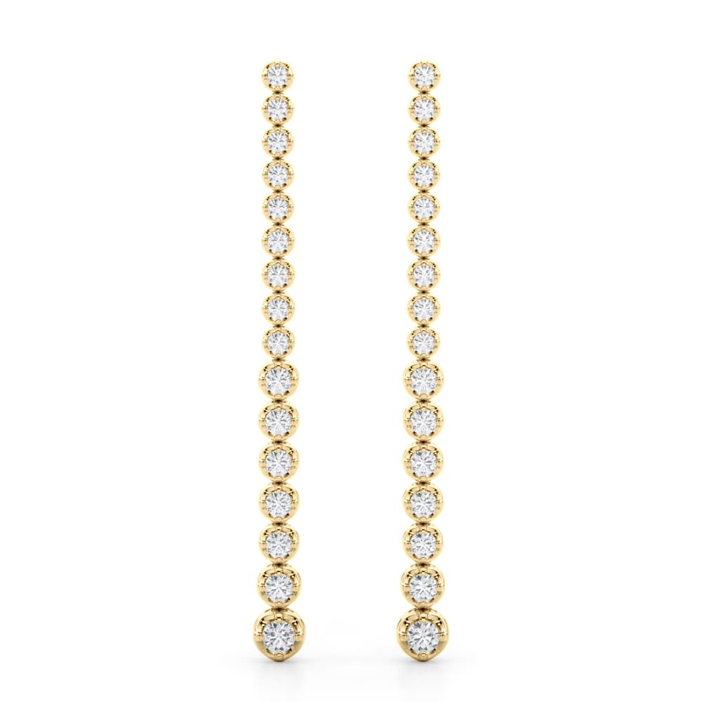 Earrings (1.59 ct. tw.), Front view in yellow gold