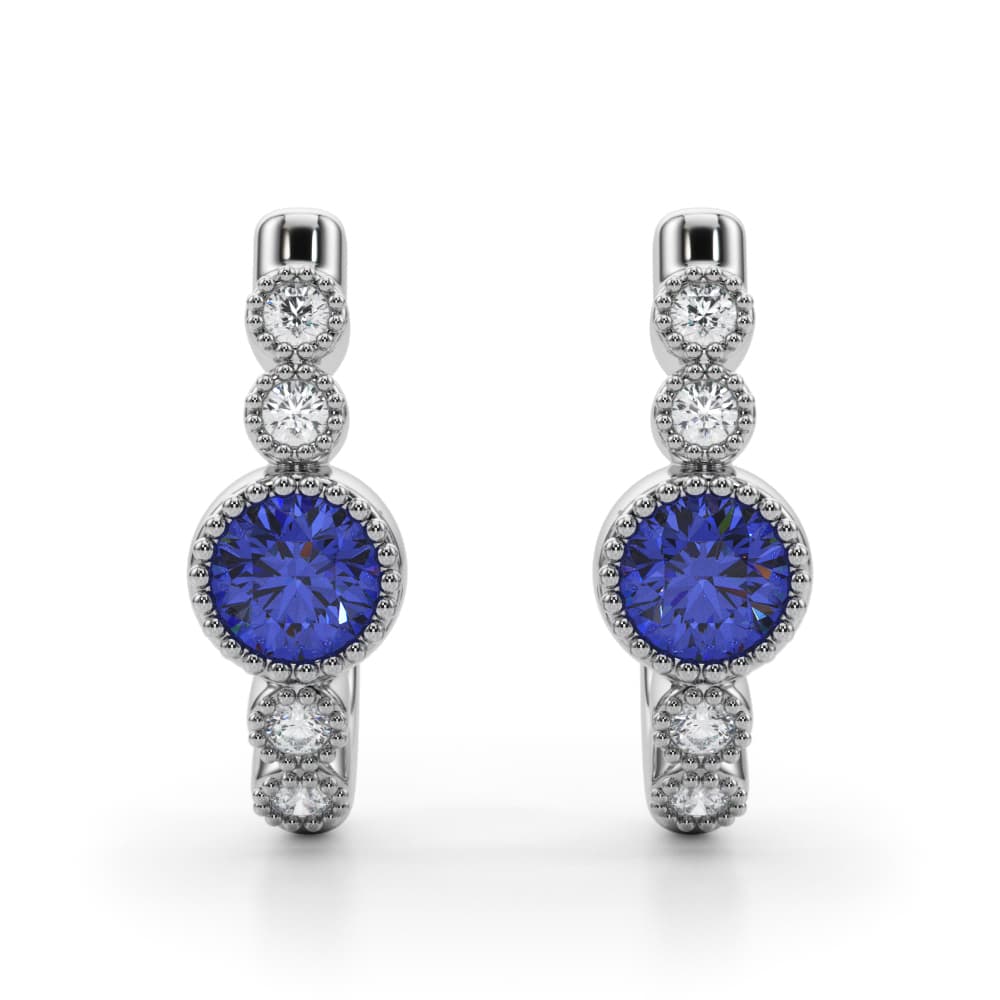 Bezel Set Milgrain Fashion Earrings — View 1