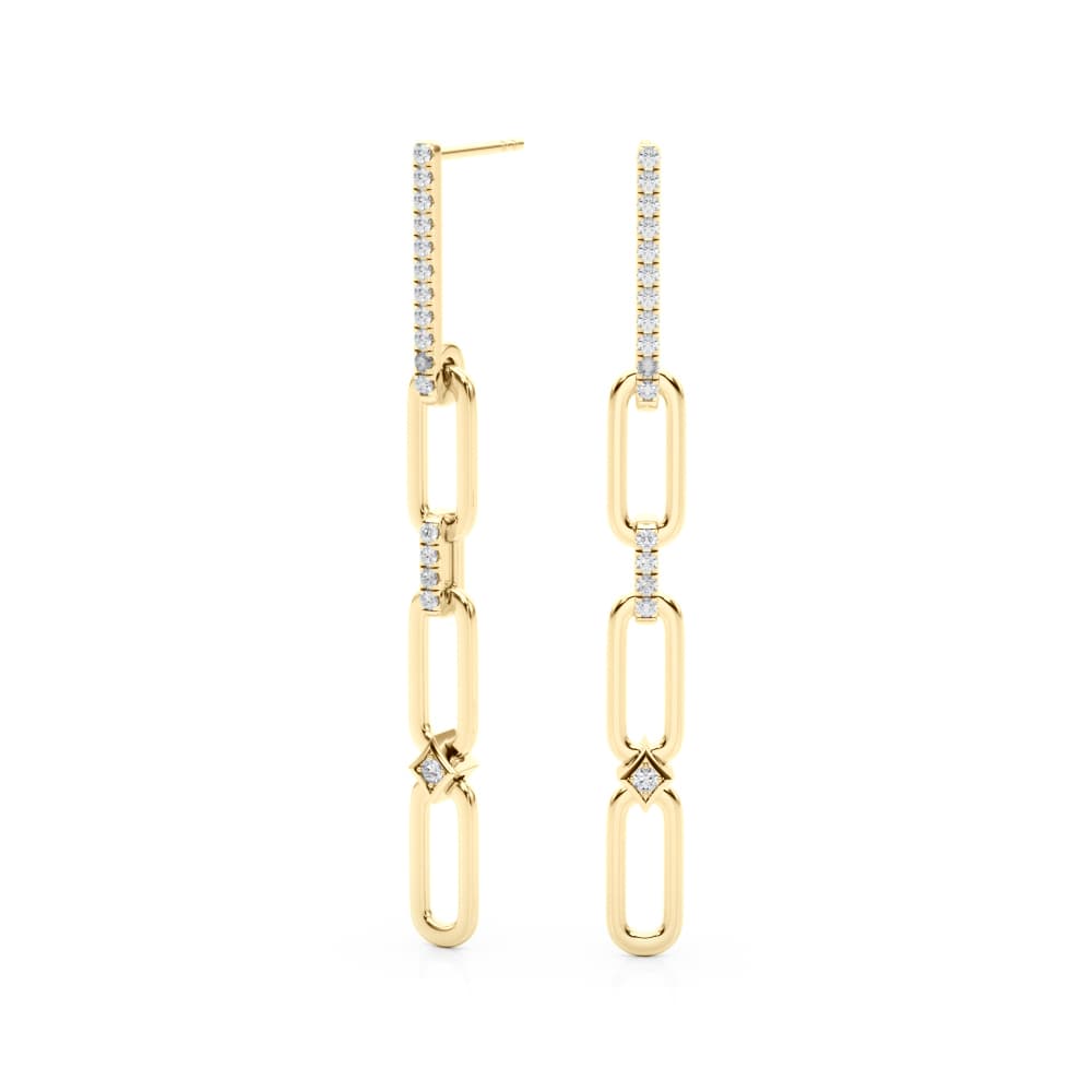 Fashion Earrings (1/4 ct. tw.), Angle view in yellow gold