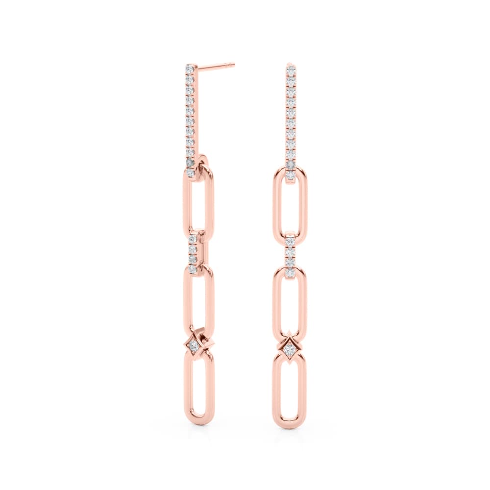 Fashion Earrings (1/4 ct. tw.), Angle view in rose gold