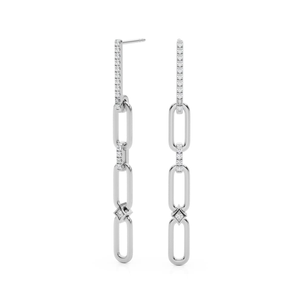 Fashion Earrings (1/4 ct. tw.), Angle view in white gold or platinum