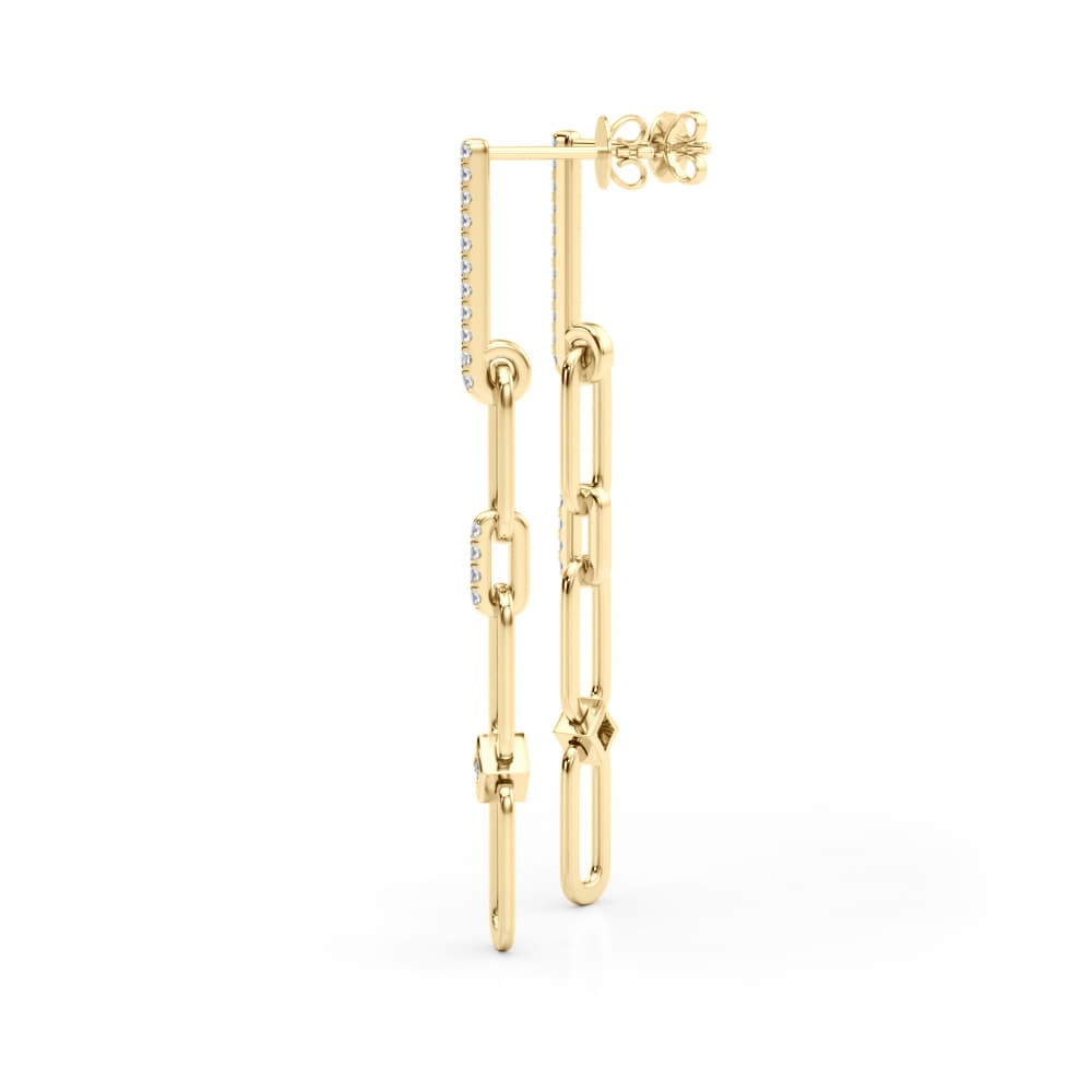 Fashion Earrings (1/4 ct. tw.), On hand view in yellow gold