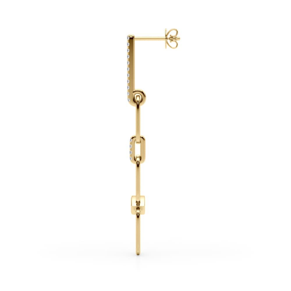 Fashion Earrings (1/4 ct. tw.), Side view in yellow gold