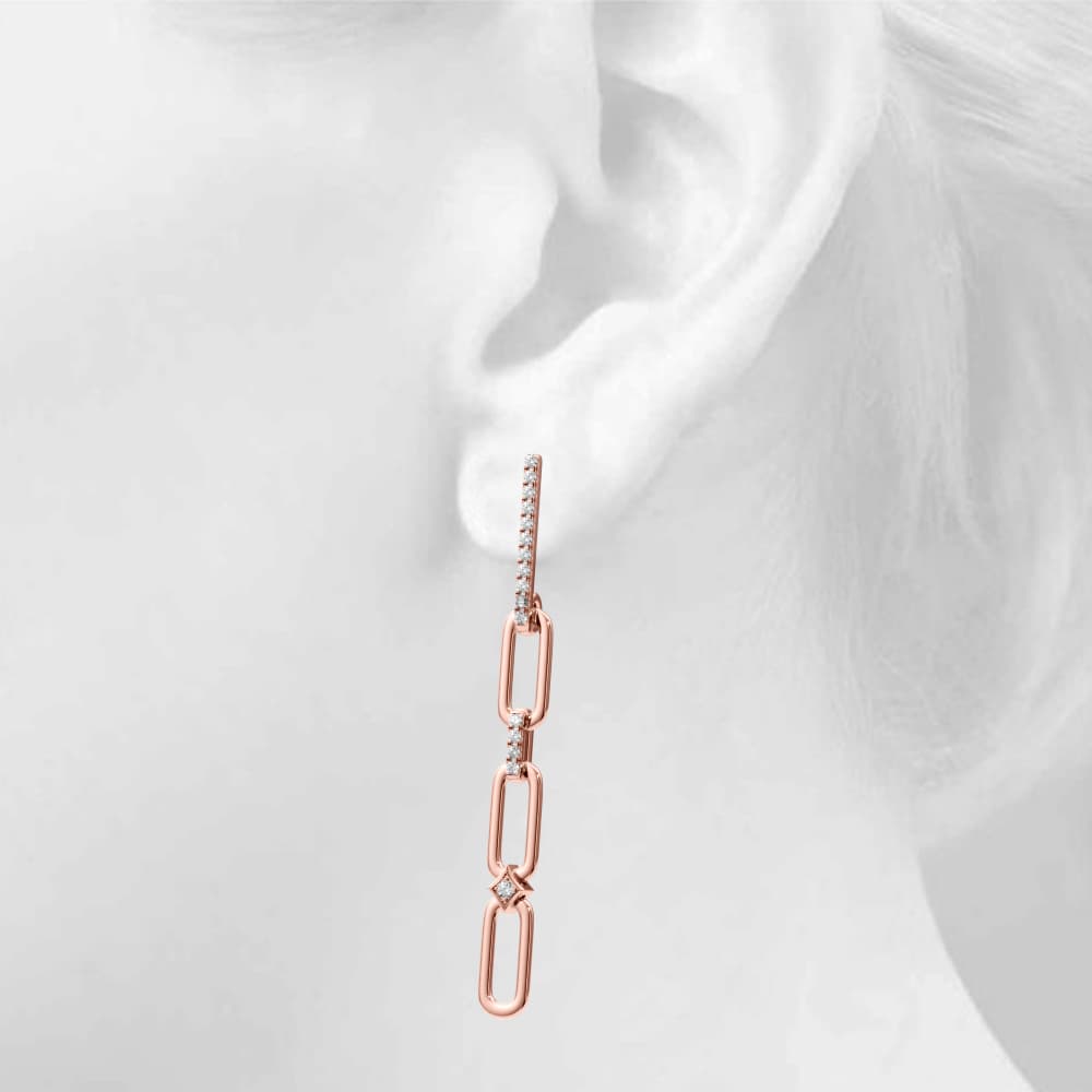 Fashion Earrings (1/4 ct. tw.), Top view in rose gold