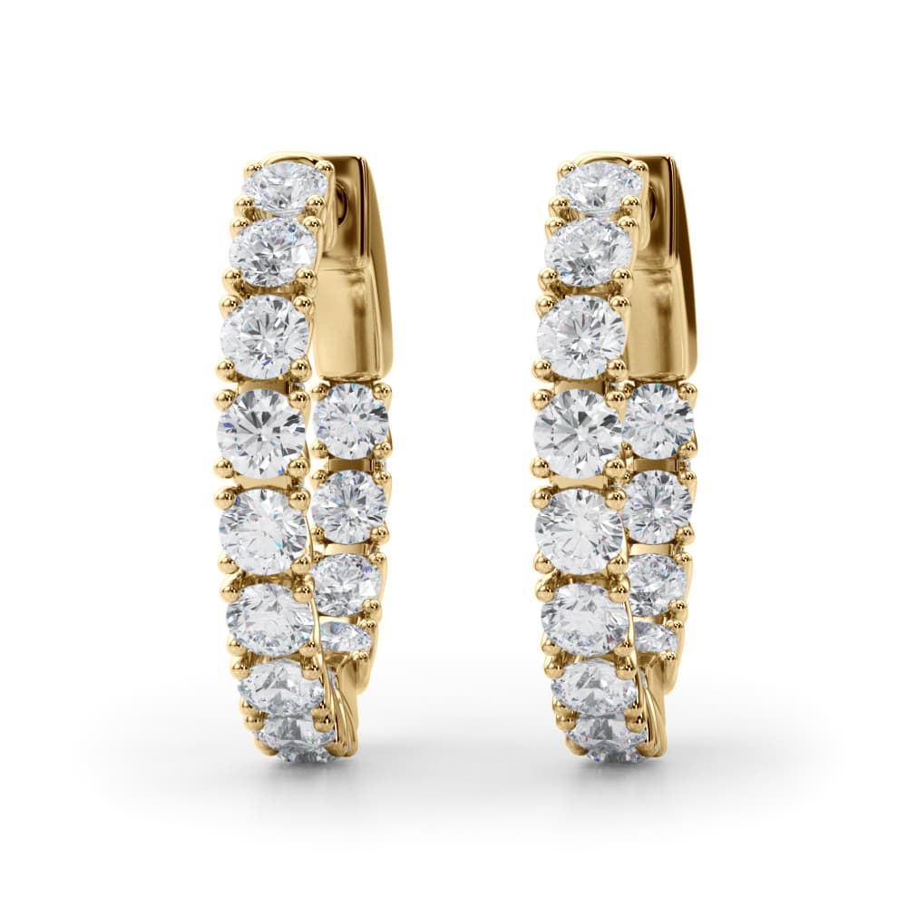 Round Accented Inside-Out Hoop Earrings (2 ct. tw.), Front view in yellow gold