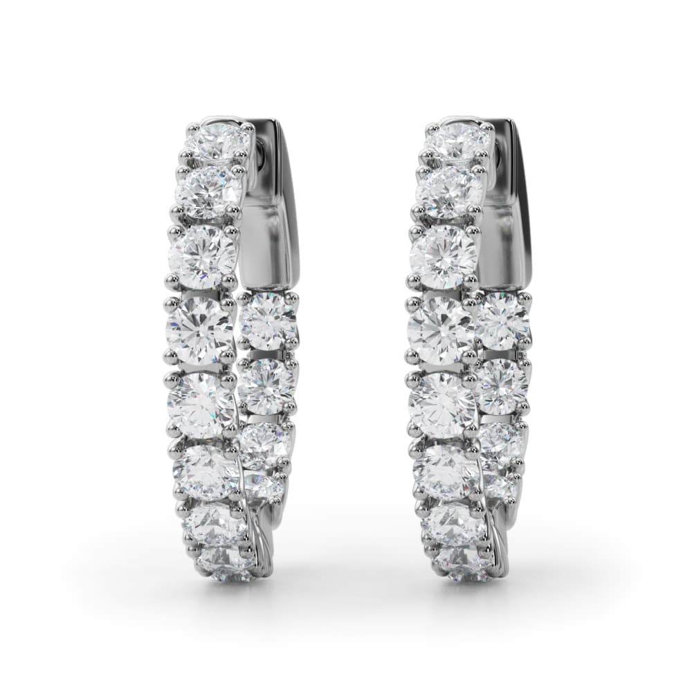 Round Accented Inside-Out Hoop Earrings — 6 ctw — View 1