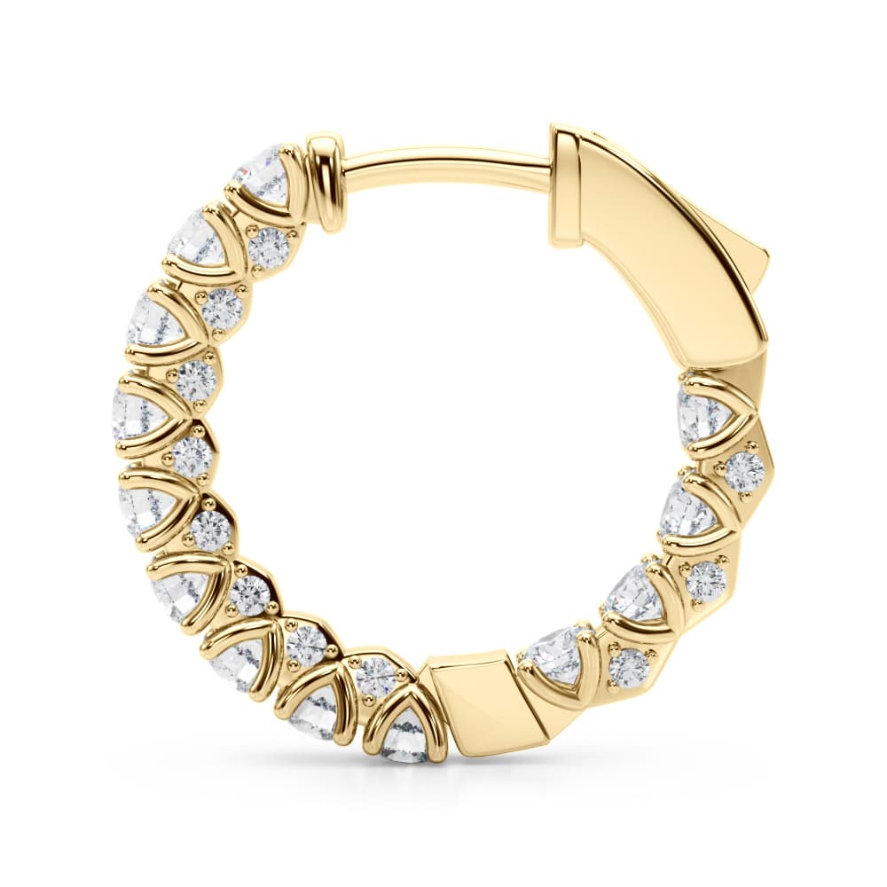 Round Accented Inside-Out Hoop Earrings (2 ct. tw.), Side view in yellow gold