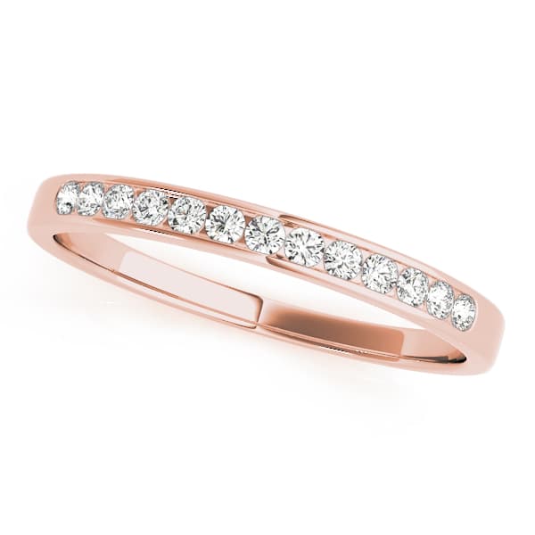 Channel Set Wedding Band (0.2 ct. tw.), Front view in rose gold
