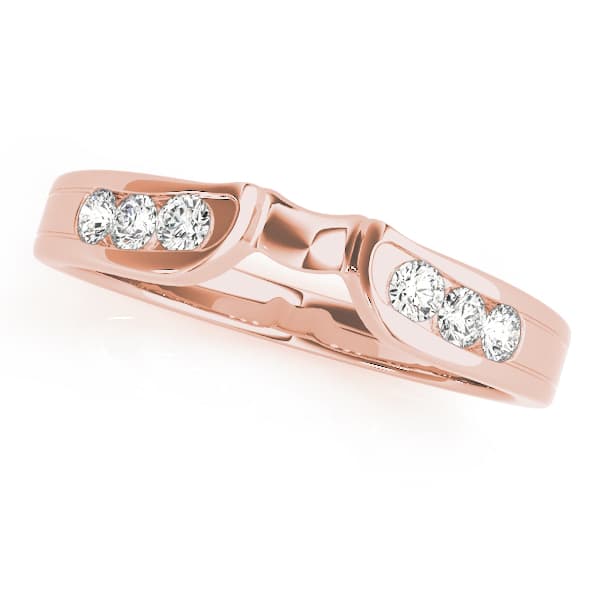 Curved Wedding Band (0.21 ct. tw.), Front view in rose gold